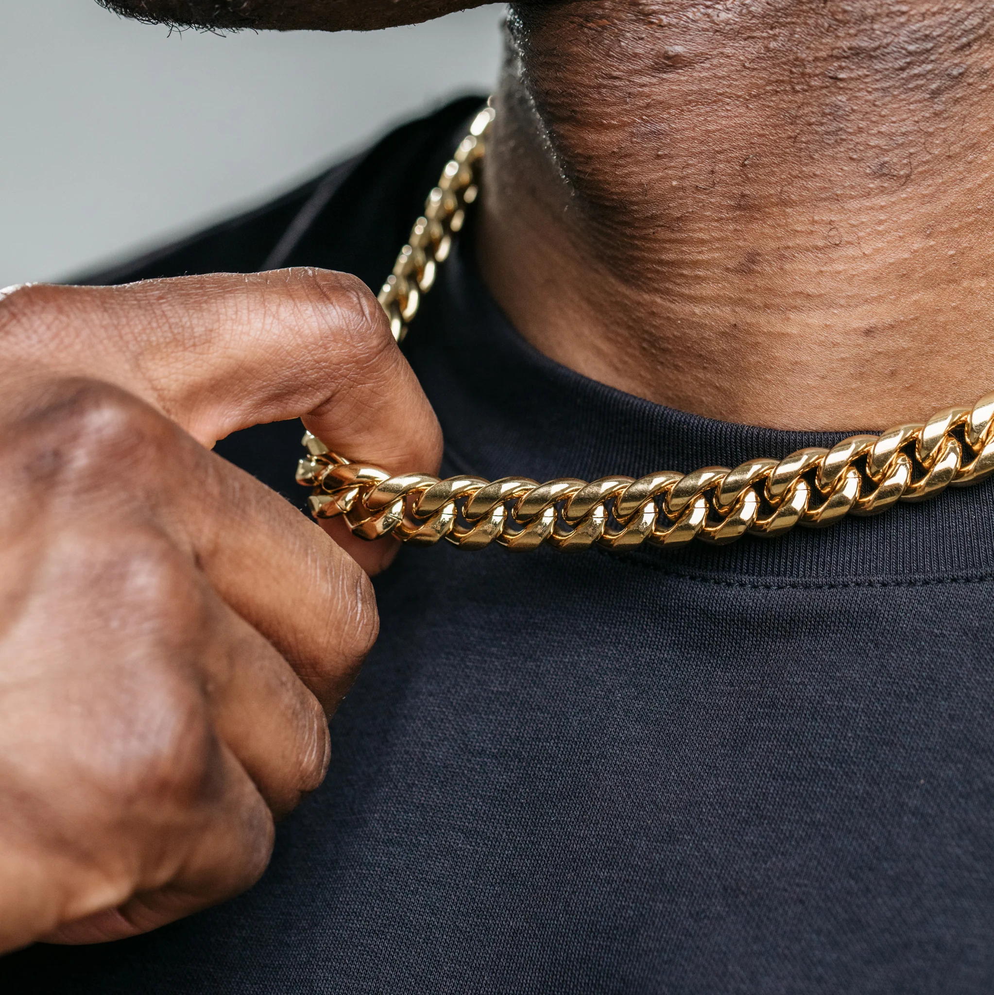 12mm Miami Cuban Chain - Gold (S) - Image 6
