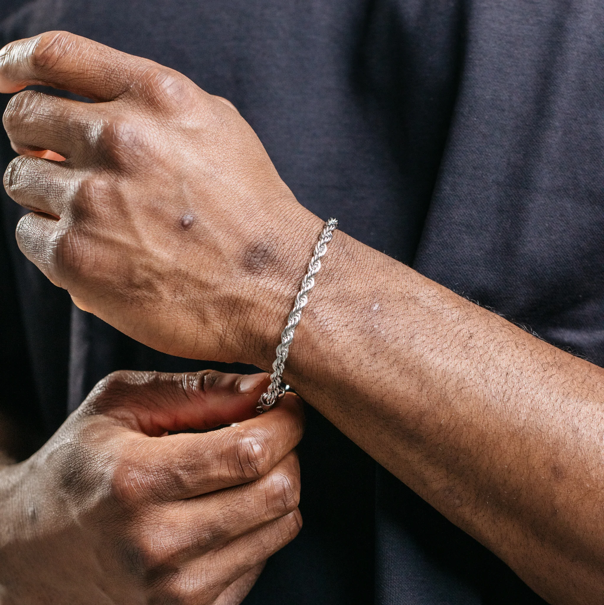 5mm Rope Bracelet - Silver - Image 5