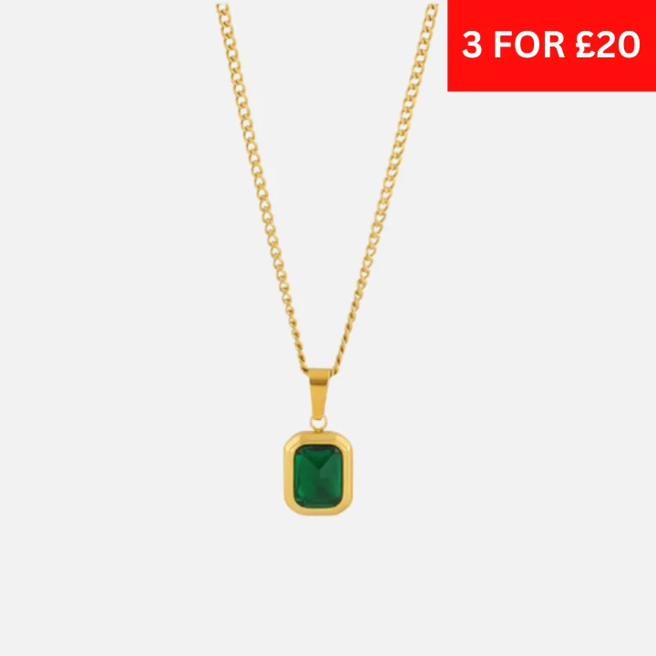 FRENCH EMERALD LUXURY PENDANT - GOLD